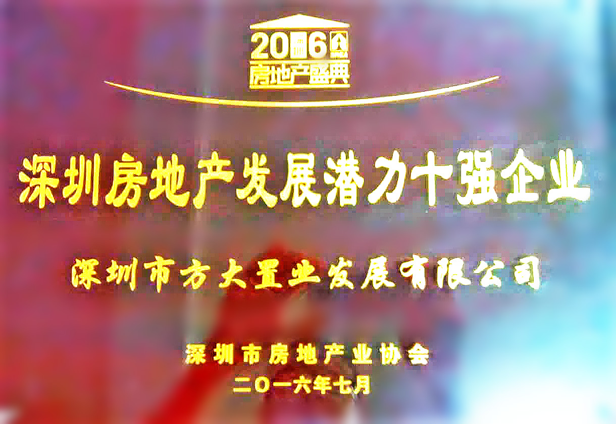 2016 深圳房地產發(fā)展?jié)摿κ畯娖髽I(yè)